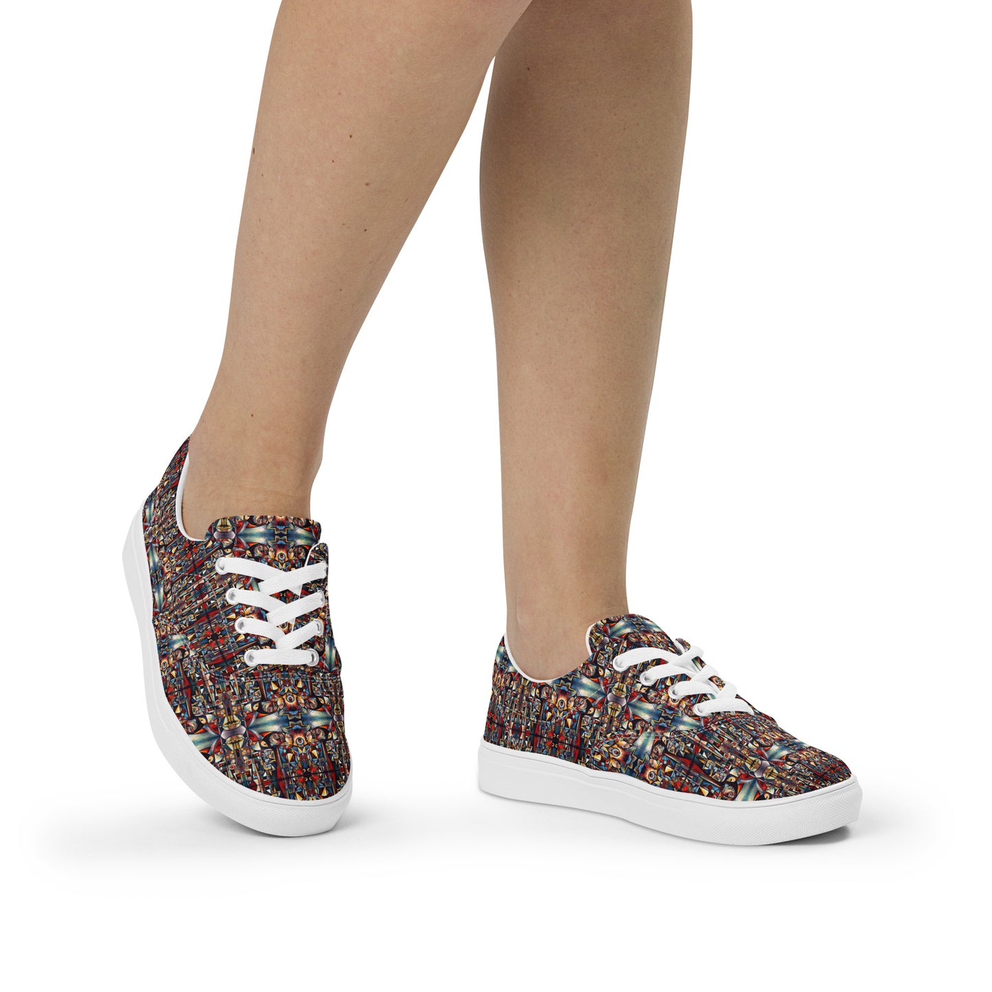 DMV 0007 Conceptual Artsy Women’s lace-up canvas shoes