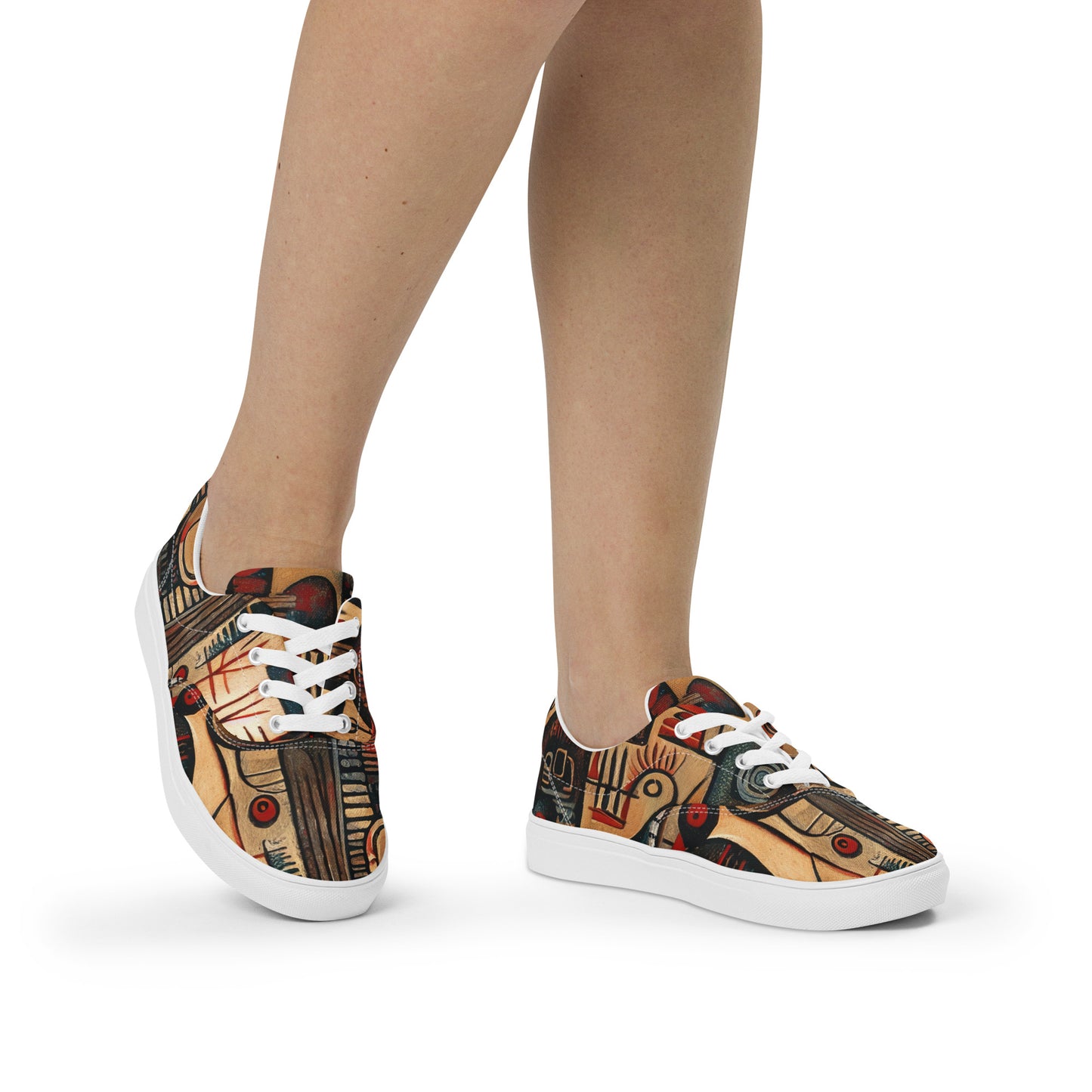 DMV 0256 Retro Art Women’s lace-up canvas shoes