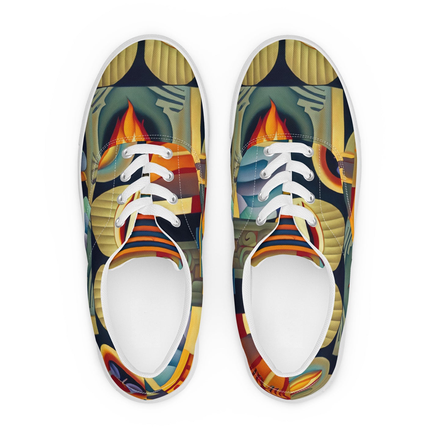 DMV 0237 Retro Art Women’s lace-up canvas shoes