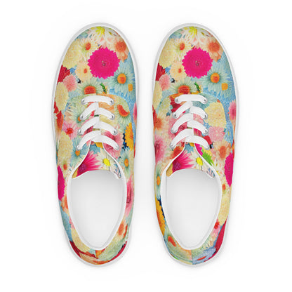 DMV 0106 Floral Women’s lace-up canvas shoes