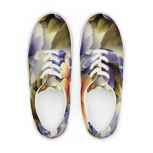 DMV 0109 Floral Women’s lace-up canvas shoes