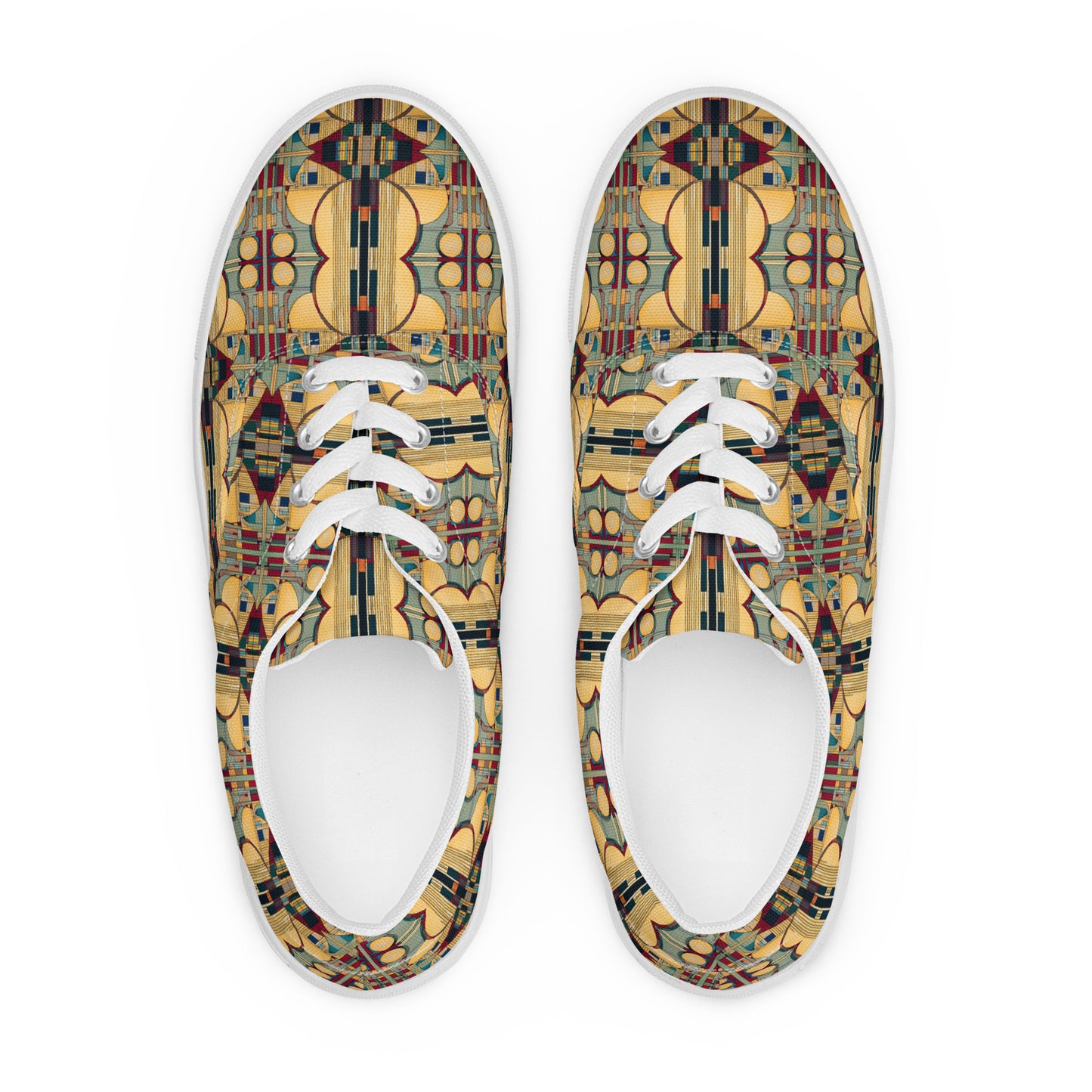 DMV 0224 Geo Boho Women’s lace-up canvas shoes