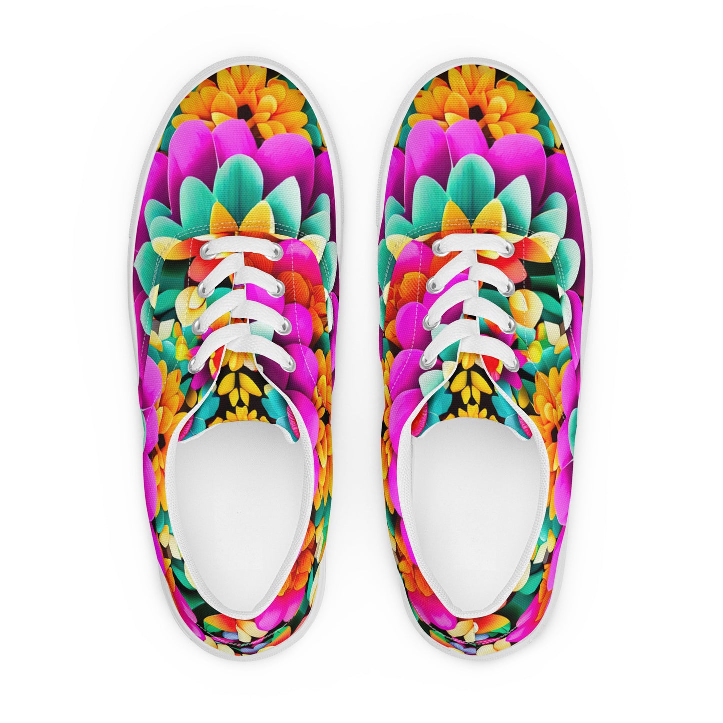 DMV 0250 Floral Women’s lace-up canvas shoes