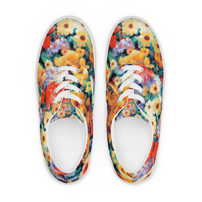 DMV 0146 Floral Women’s lace-up canvas shoes