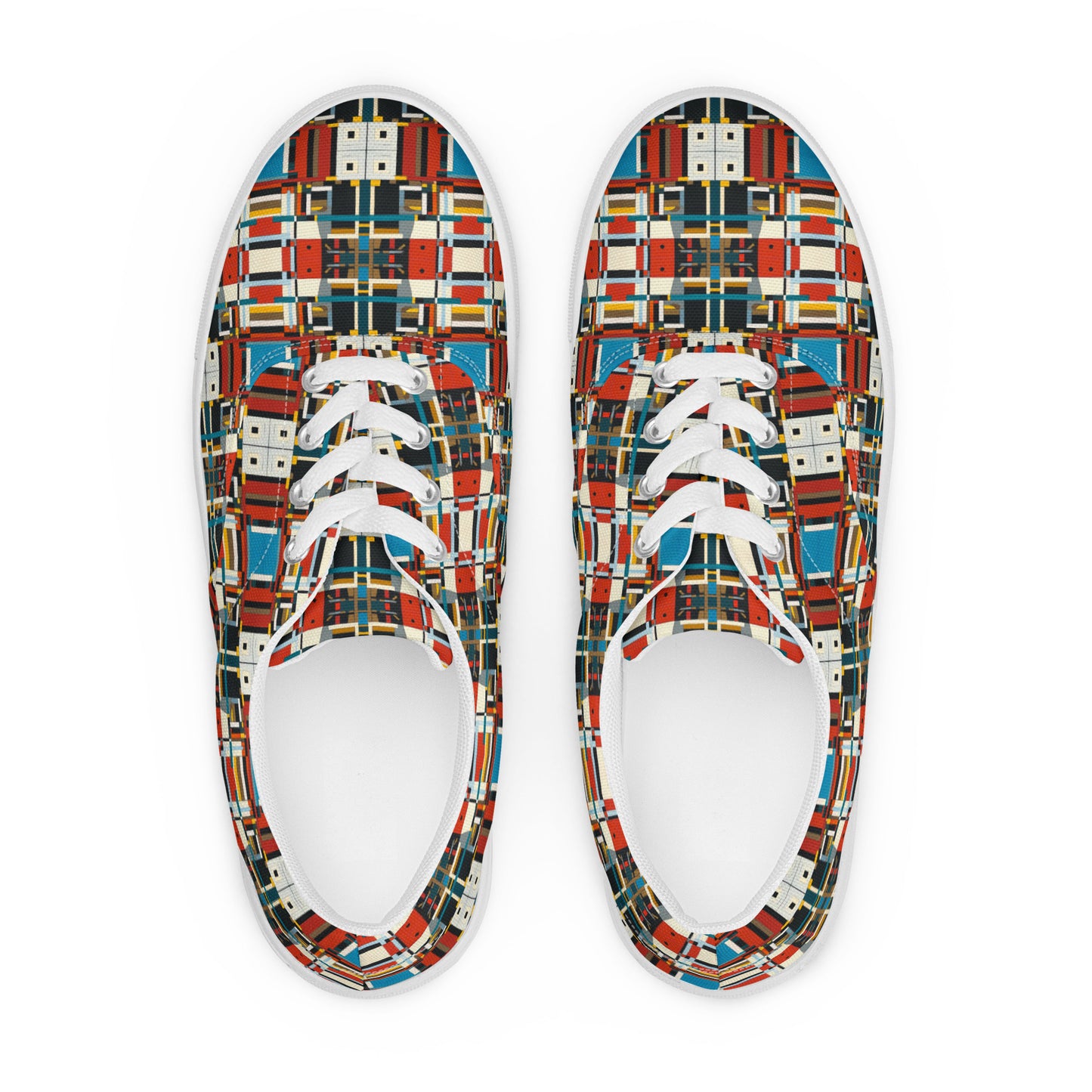 DMV 0410 Geo Boho Women’s lace-up canvas shoes