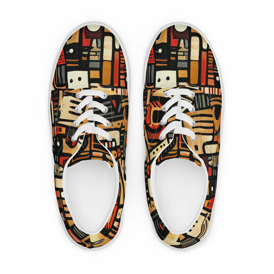 DMV 0505 Retro Art Women’s lace-up canvas shoes