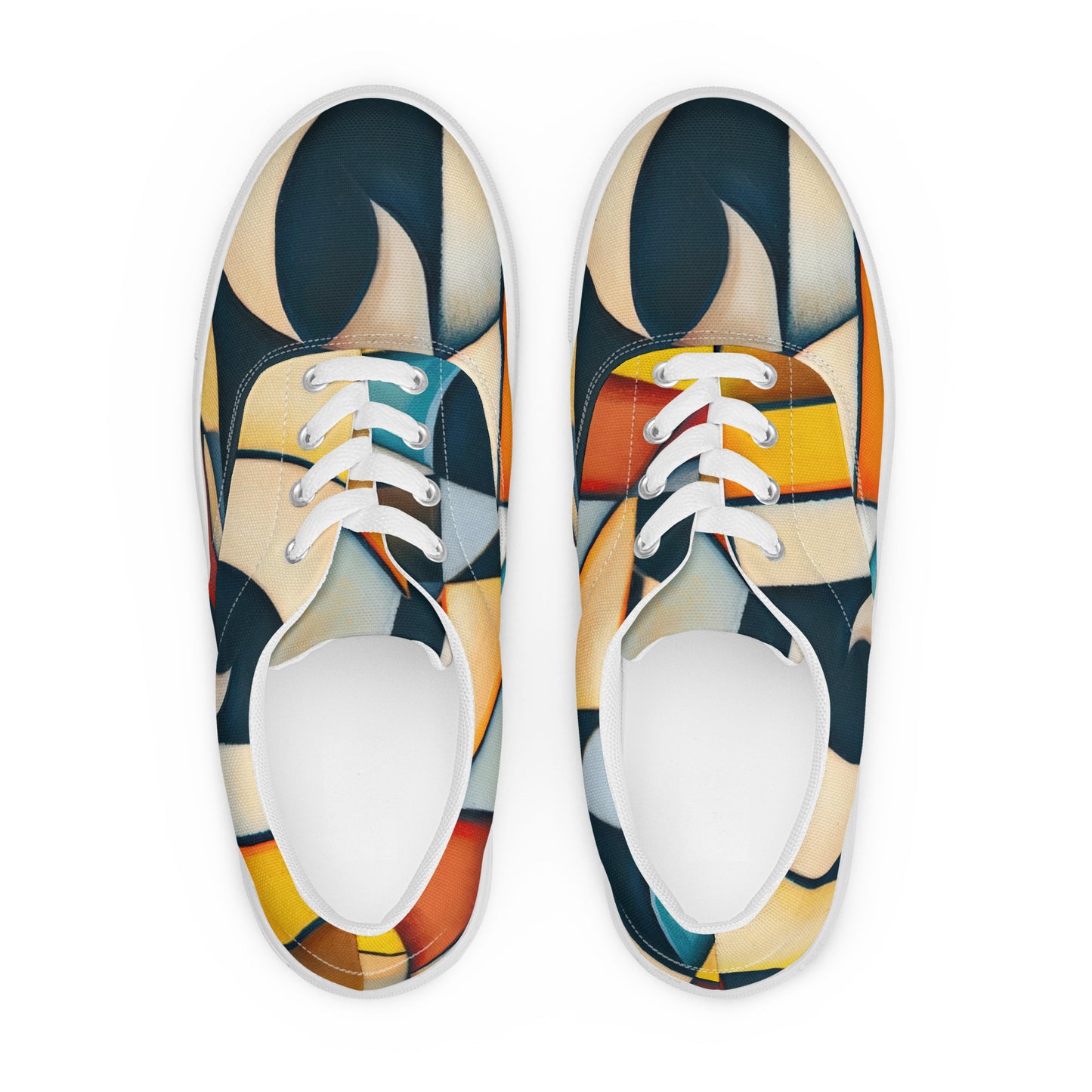 DMV 0433 Abstract Art Women’s lace-up canvas shoes