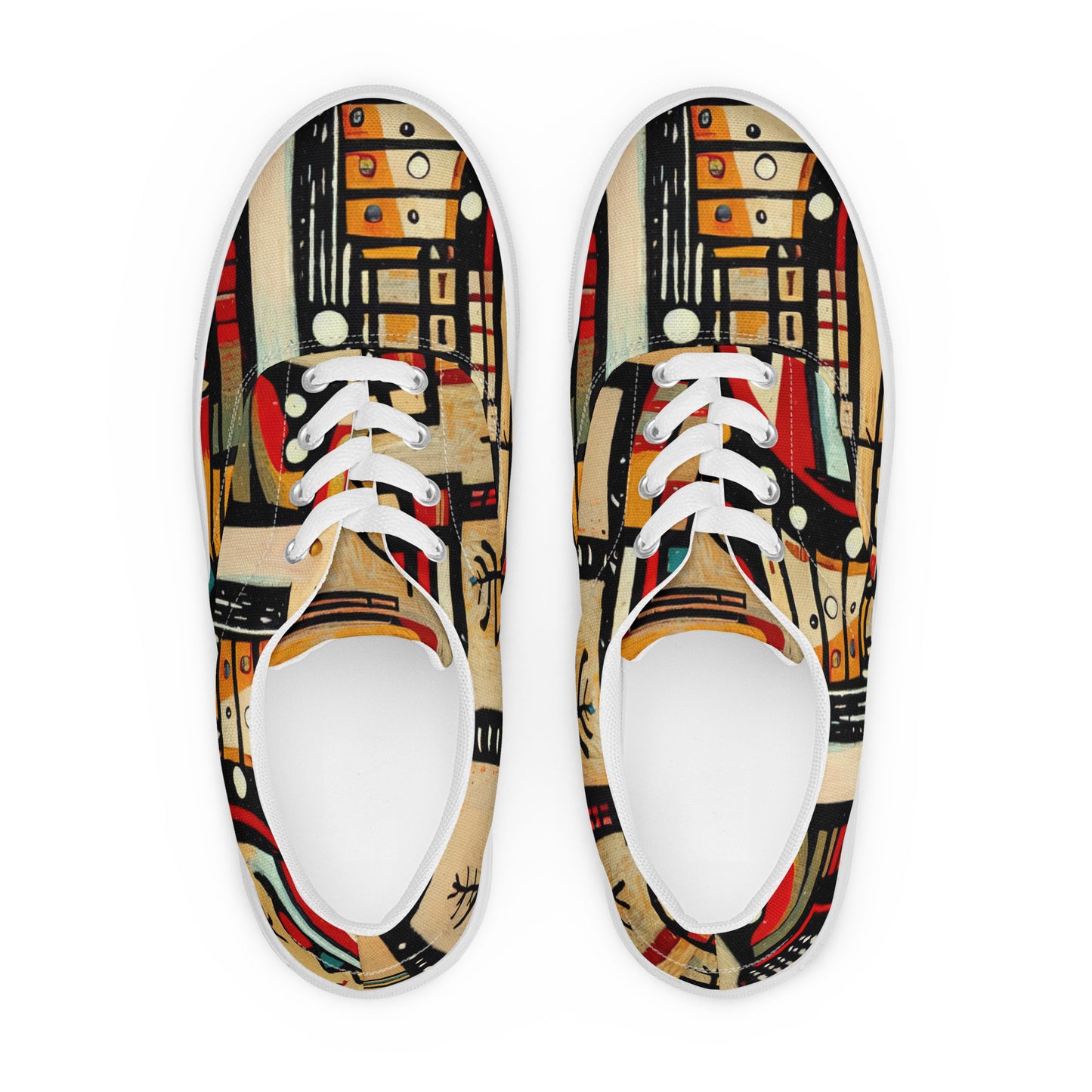 DMV 0839 Retro Art Women’s lace-up canvas shoes