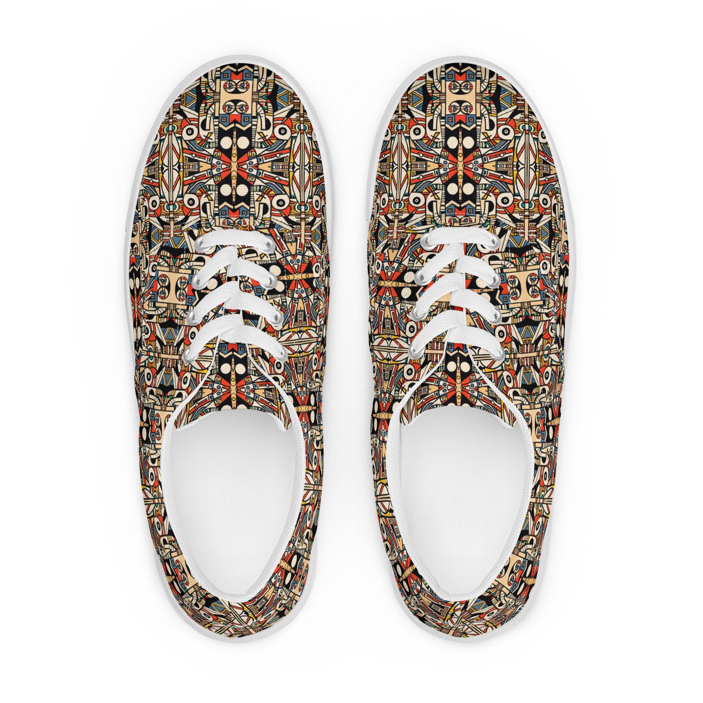 DMV 1251 Chic Boho Women’s lace-up canvas shoes