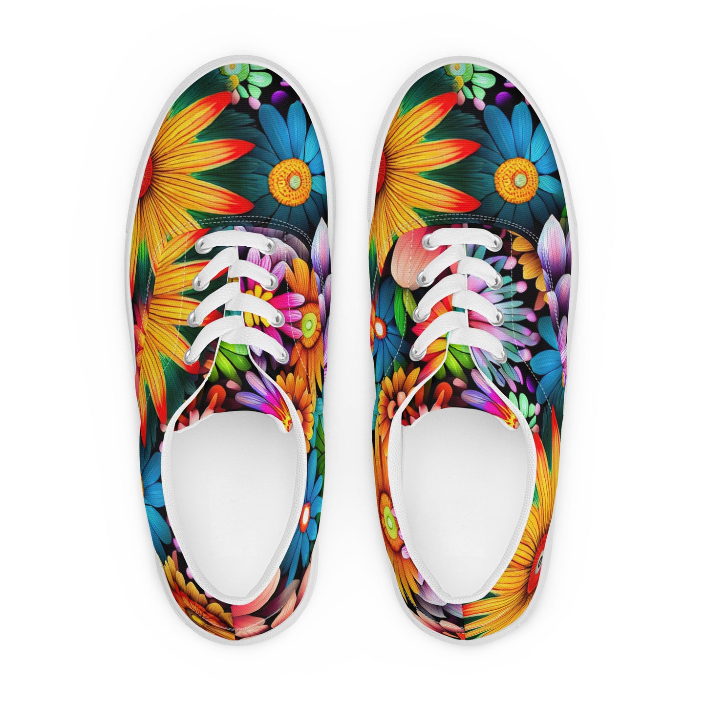 DMV 1980 Floral Women’s lace-up canvas shoes