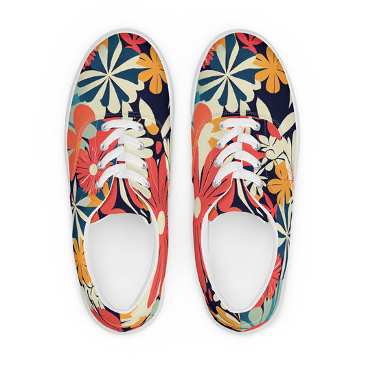 DMV 1197 Floral Women’s lace-up canvas shoes