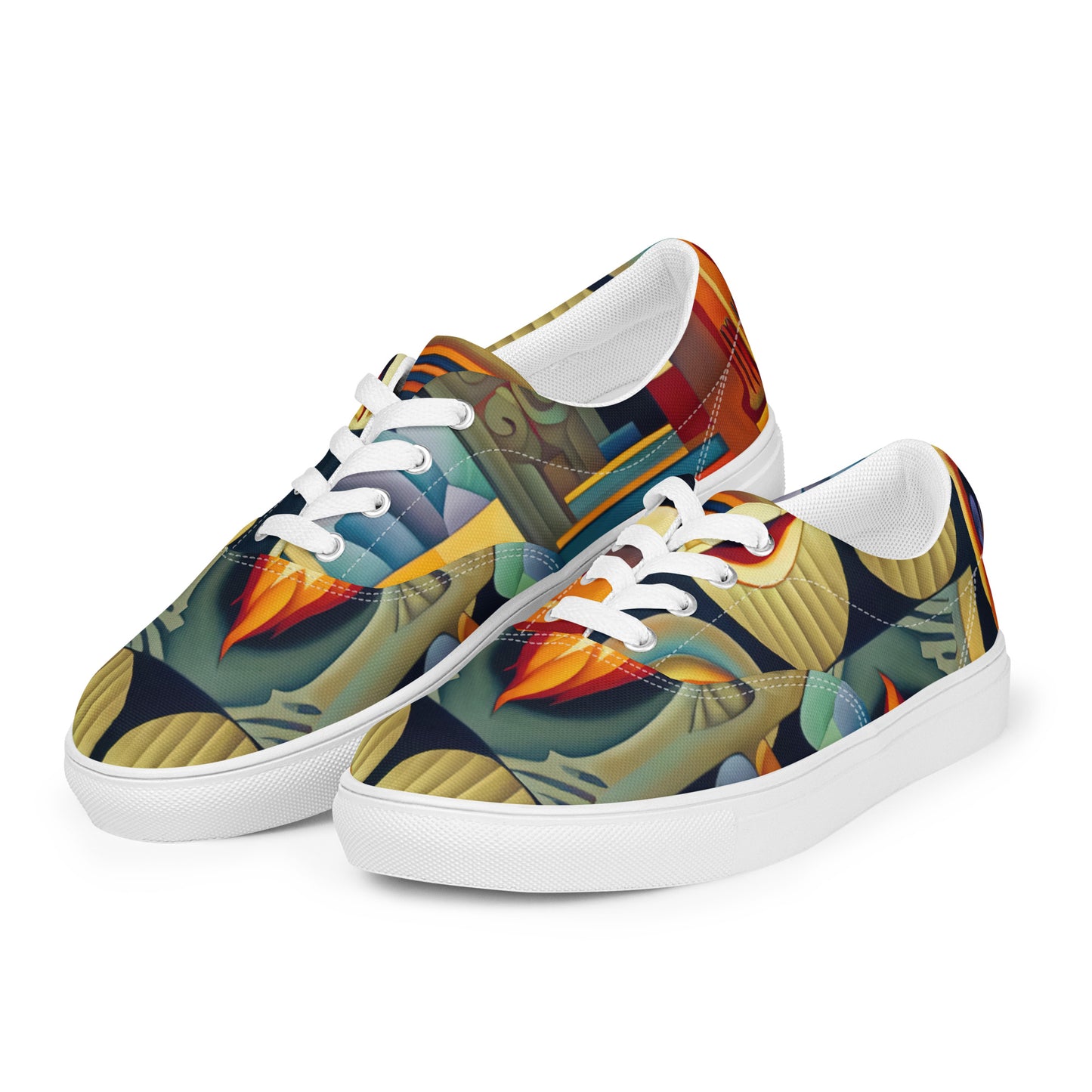 DMV 0237 Retro Art Women’s lace-up canvas shoes