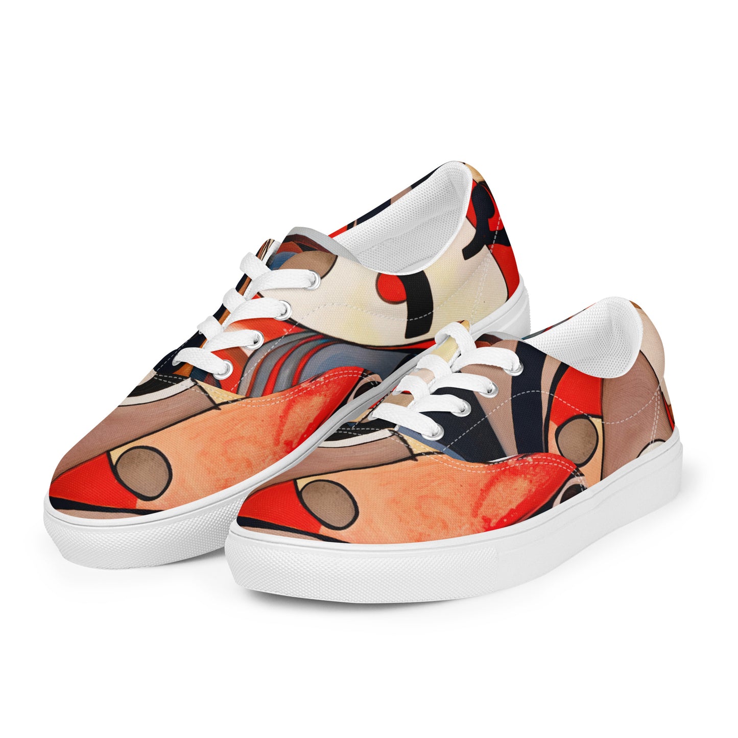 DMV 0214 Retro Art Women’s lace-up canvas shoes