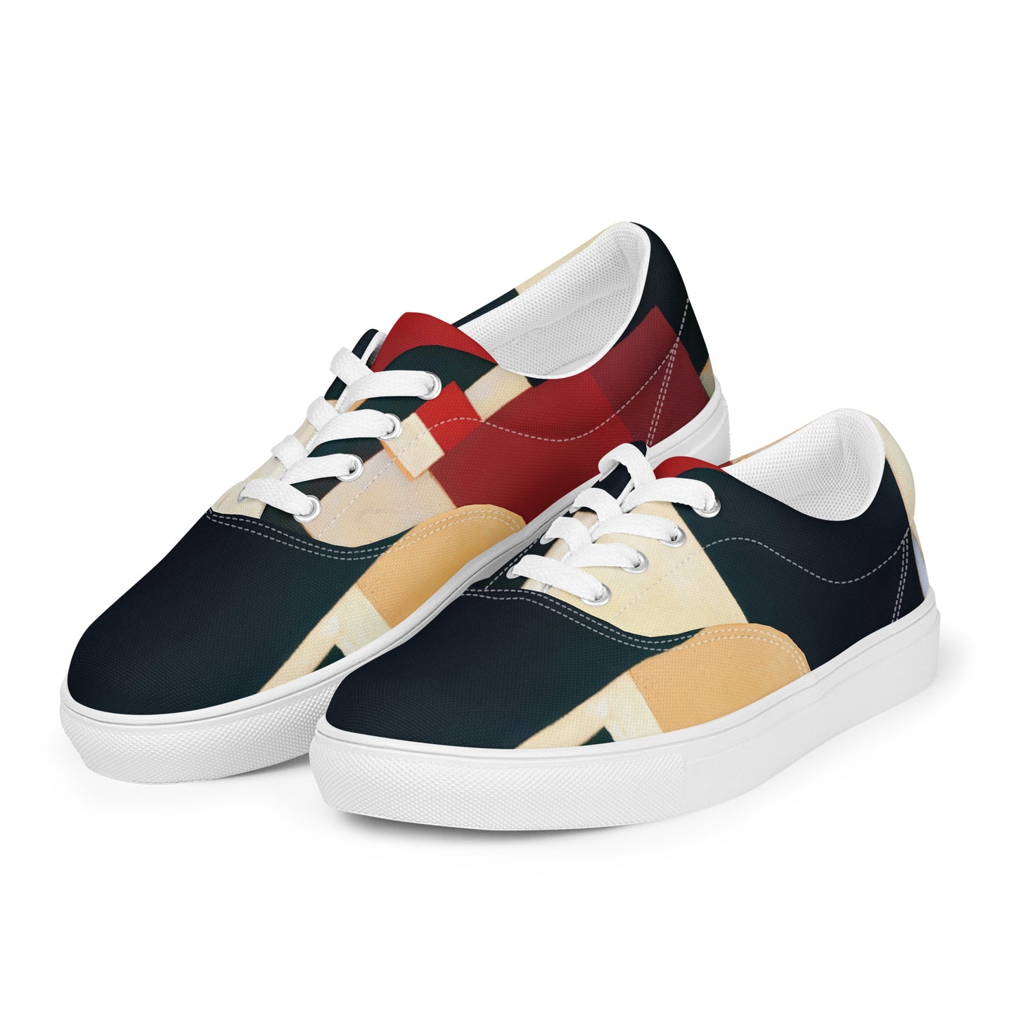 DMV 0223 Abstract Art Women’s lace-up canvas shoes