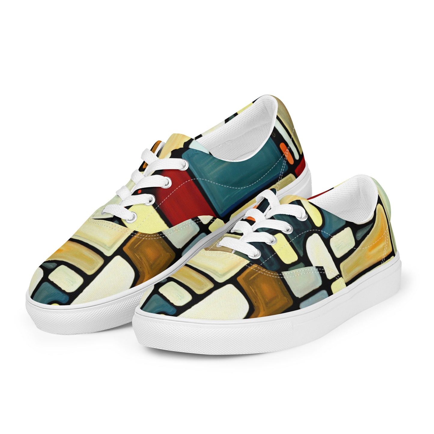 DMV 0117 Abstract Art Women’s lace-up canvas shoes