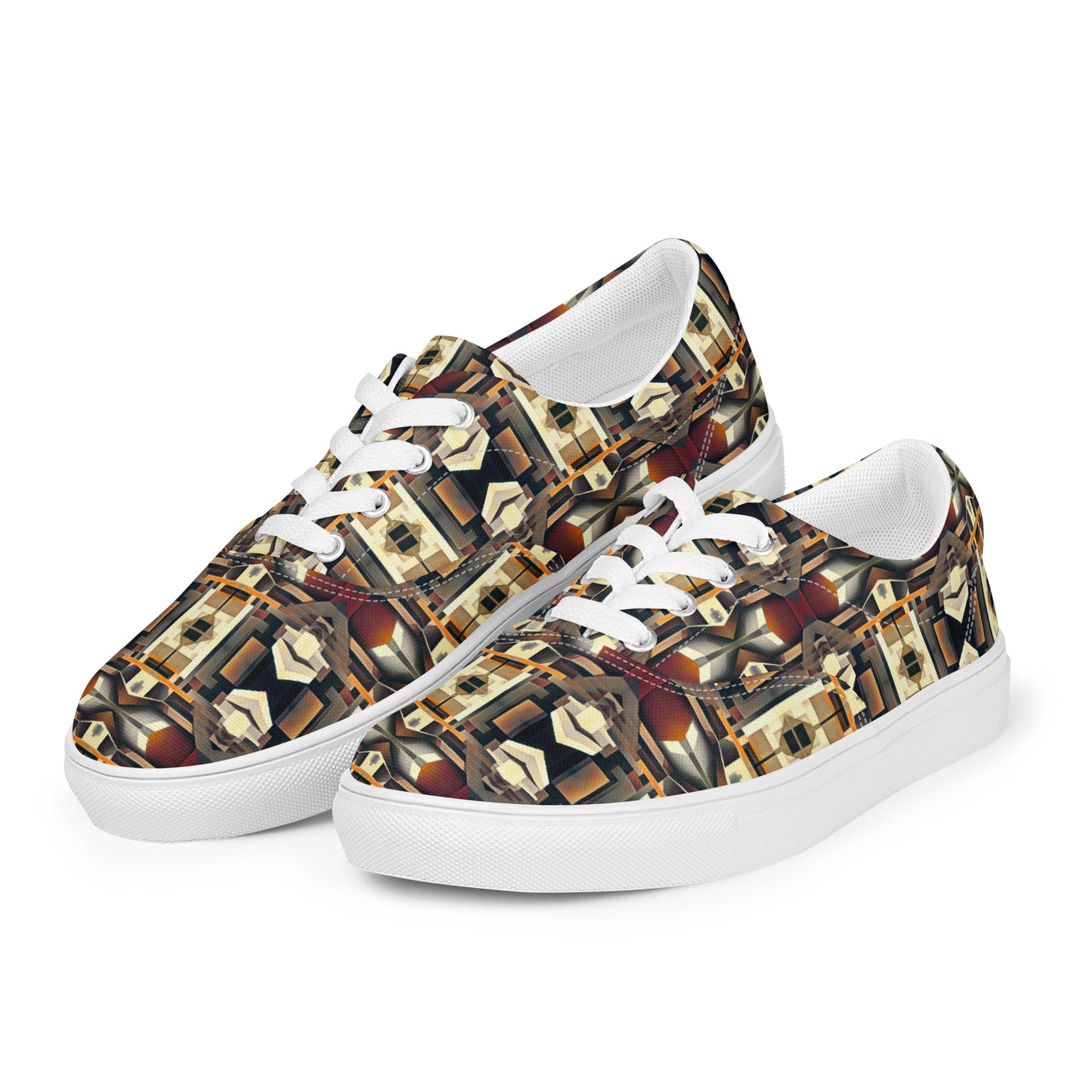 DMV 0247 Geo Boho Women’s lace-up canvas shoes