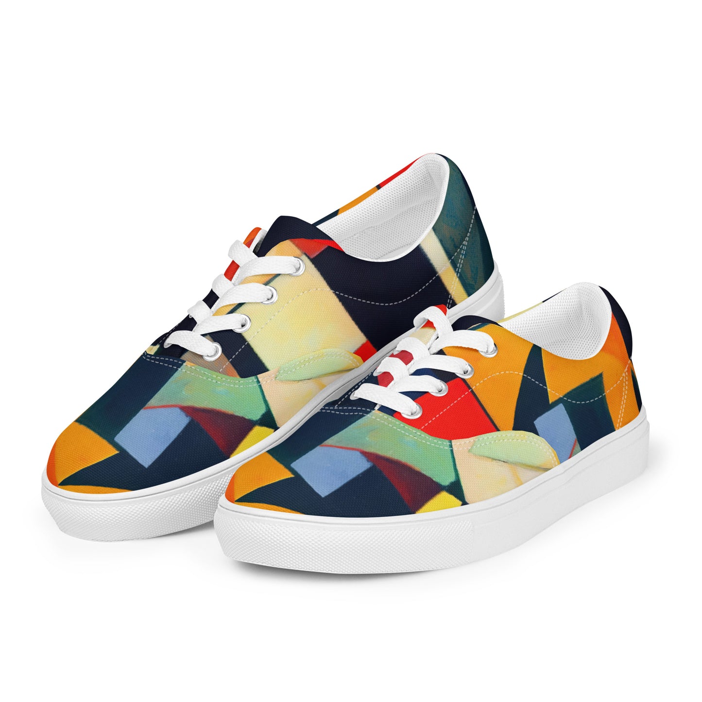 DMV 0096 Abstract Art Women’s lace-up canvas shoes