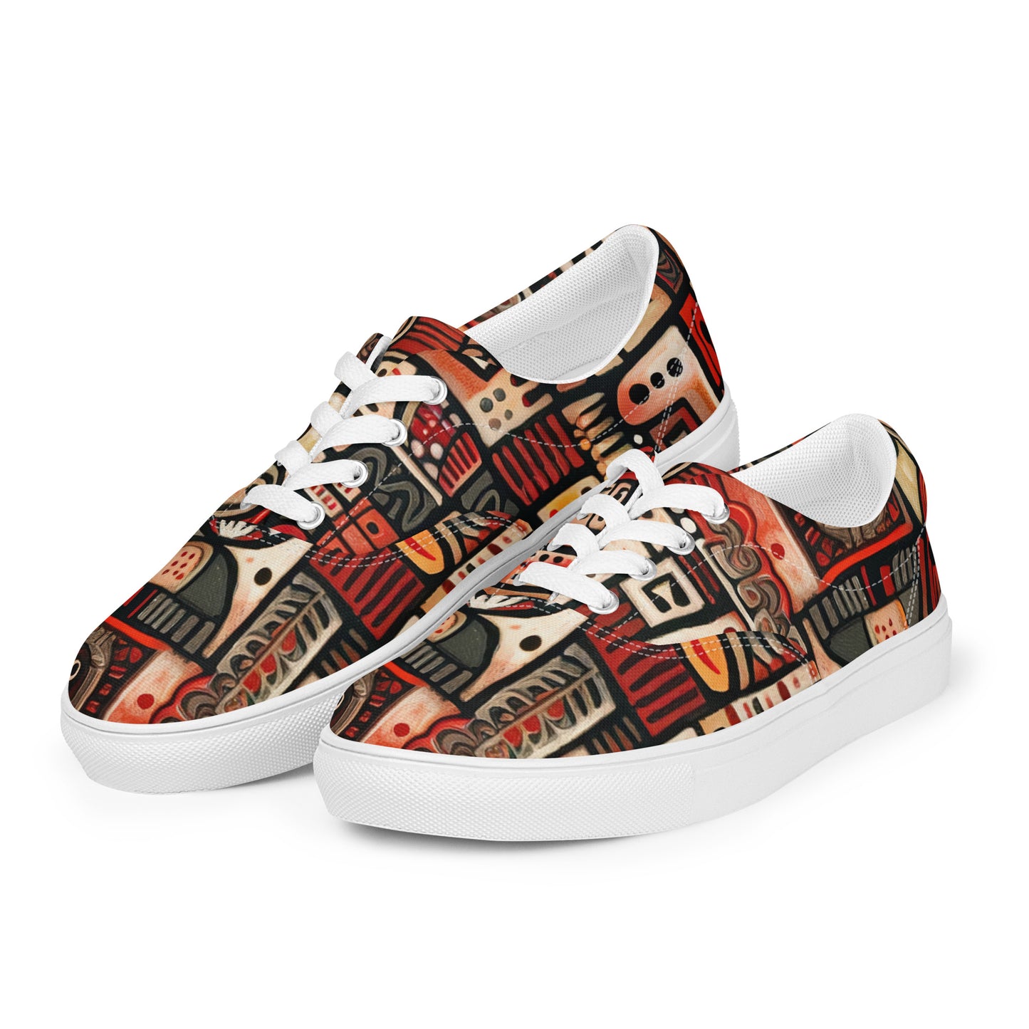 DMV 0107 Retro Art Women’s lace-up canvas shoes