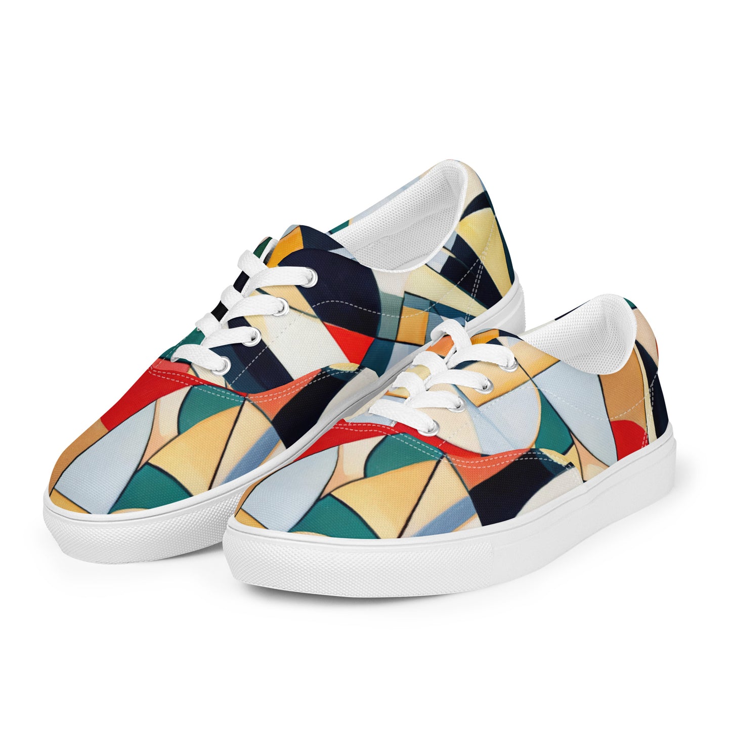 DMV 0144 Abstract Art Women’s lace-up canvas shoes