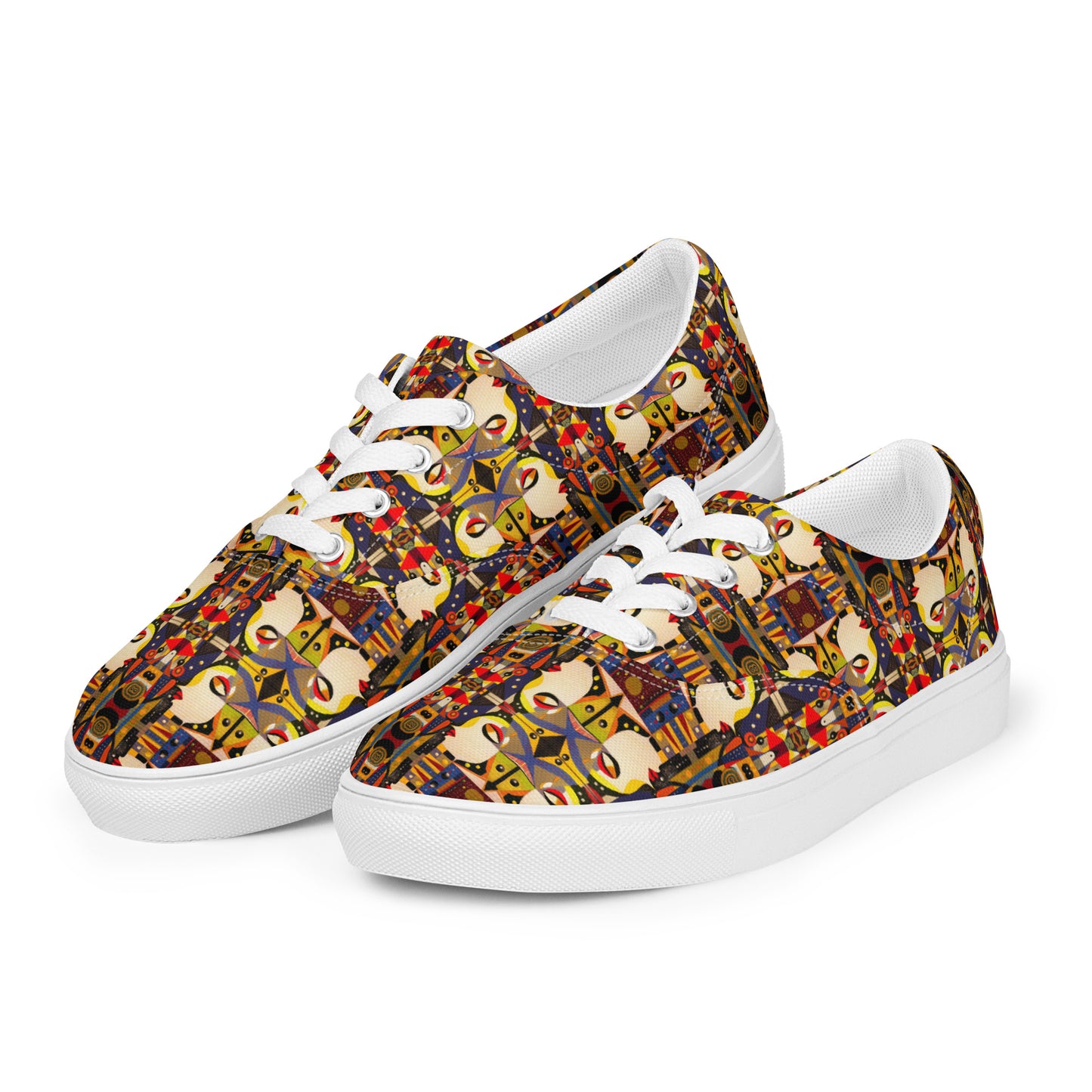 DMV 0176 Chic Boho Women’s lace-up canvas shoes