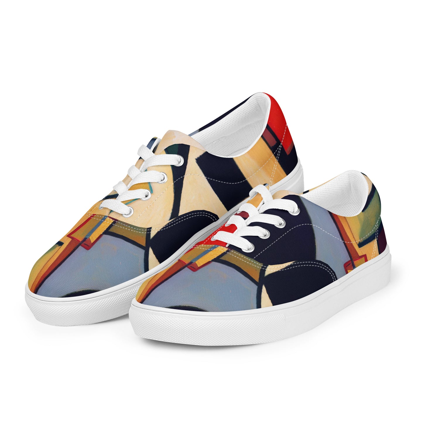 DMV 0168 Abstract Art Women’s lace-up canvas shoes