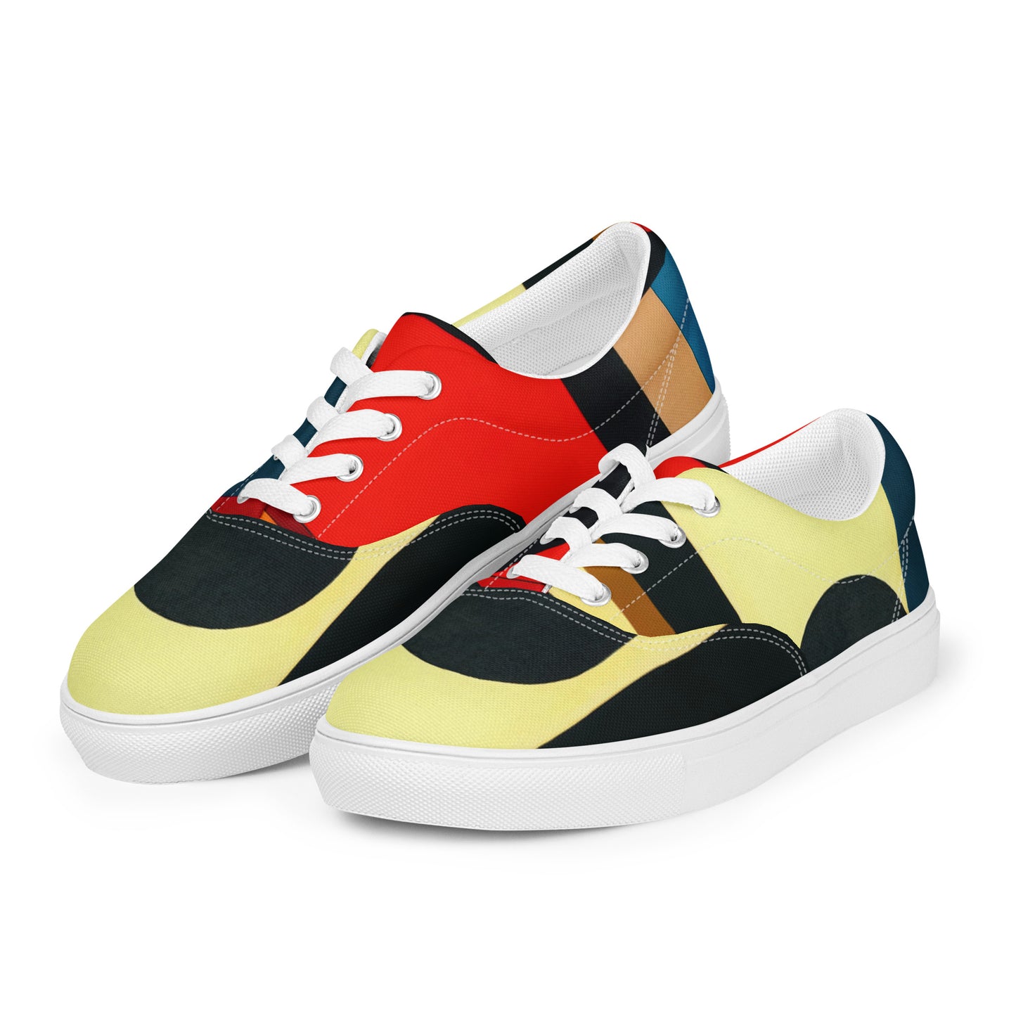 DMV 1351 Abstract Art Women’s lace-up canvas shoes