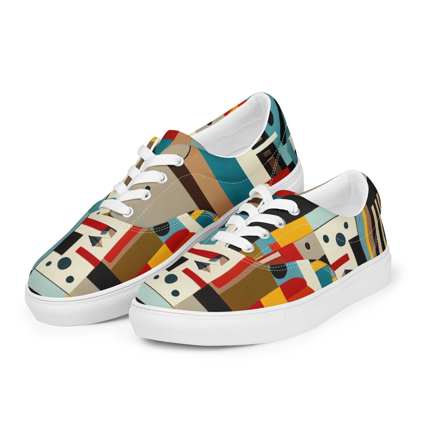 DMV 0413 Abstract Art Women’s lace-up canvas shoes