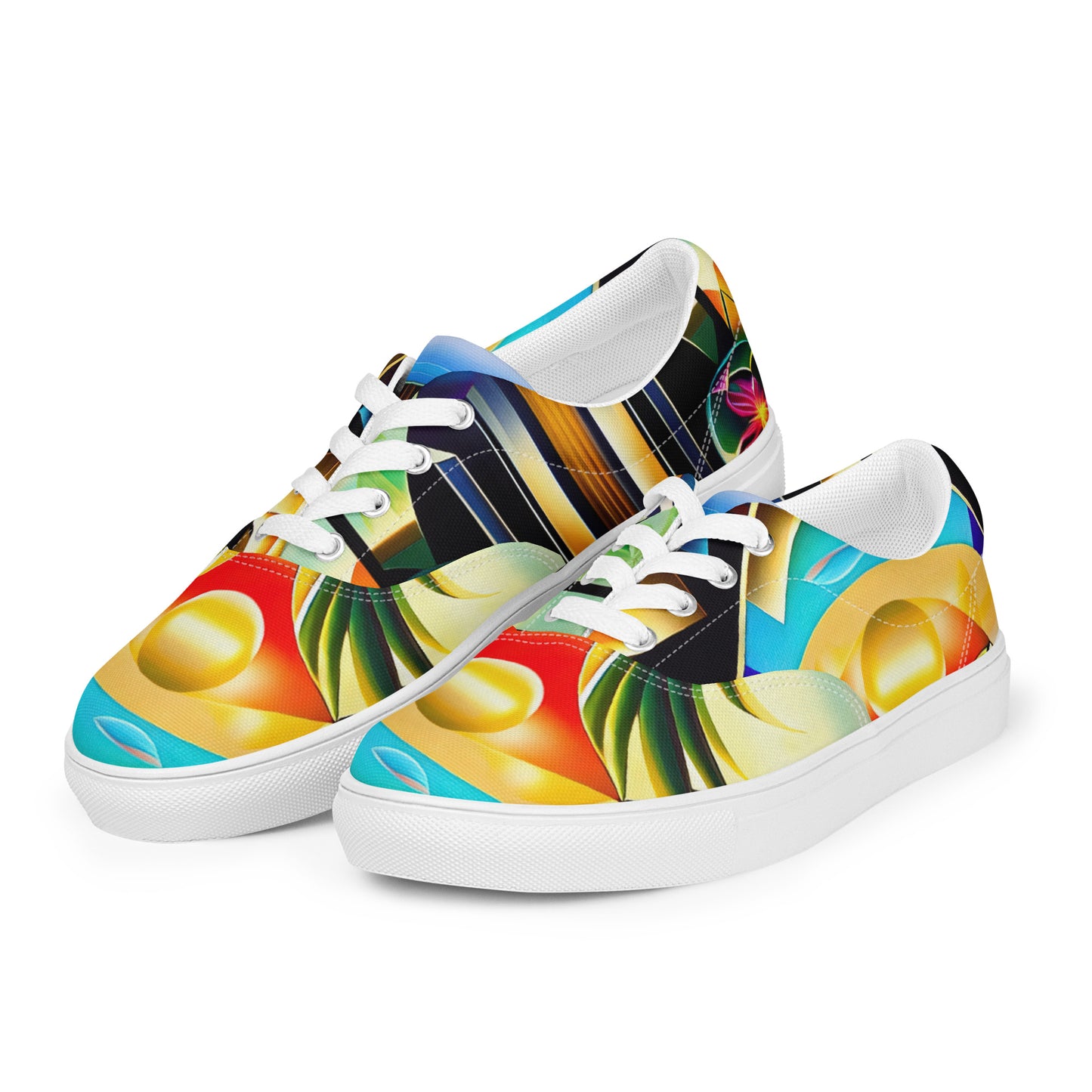 DMV 0258 Retro Art Women’s lace-up canvas shoes