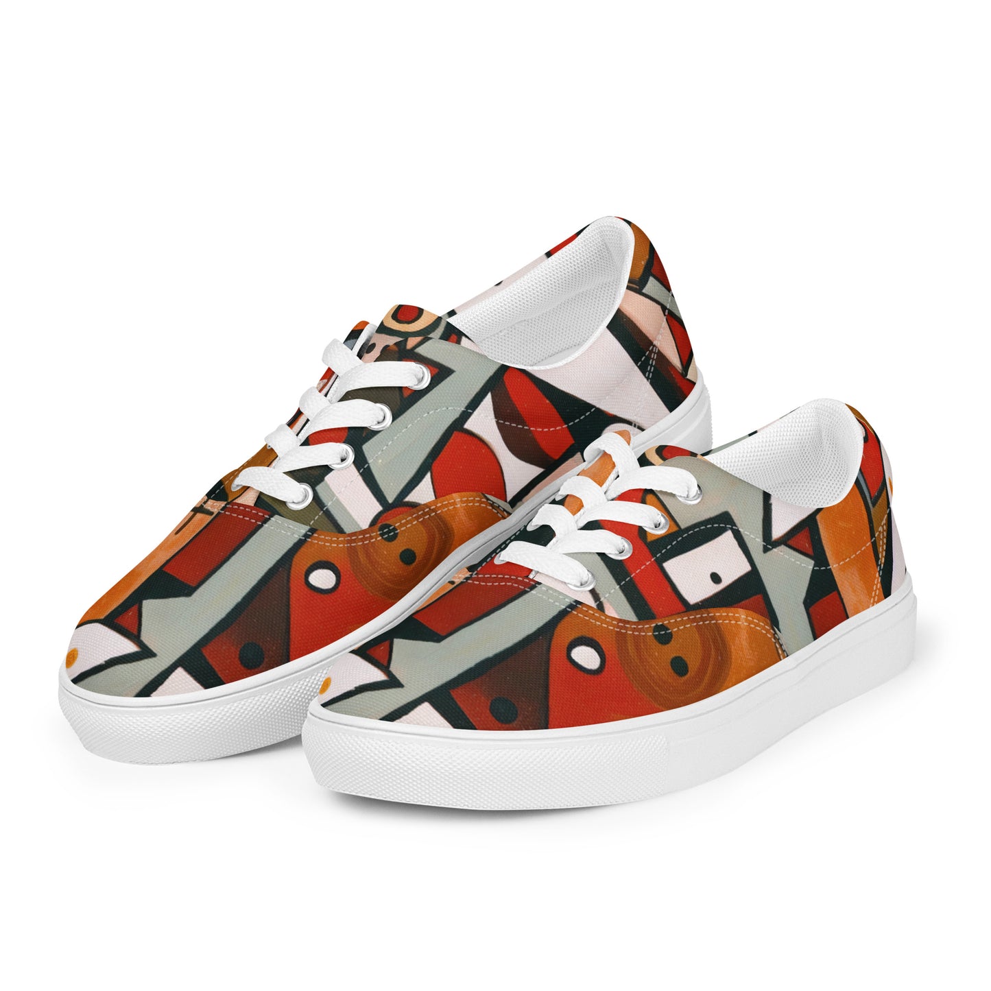 DMV 0522 Retro Art Women’s lace-up canvas shoes