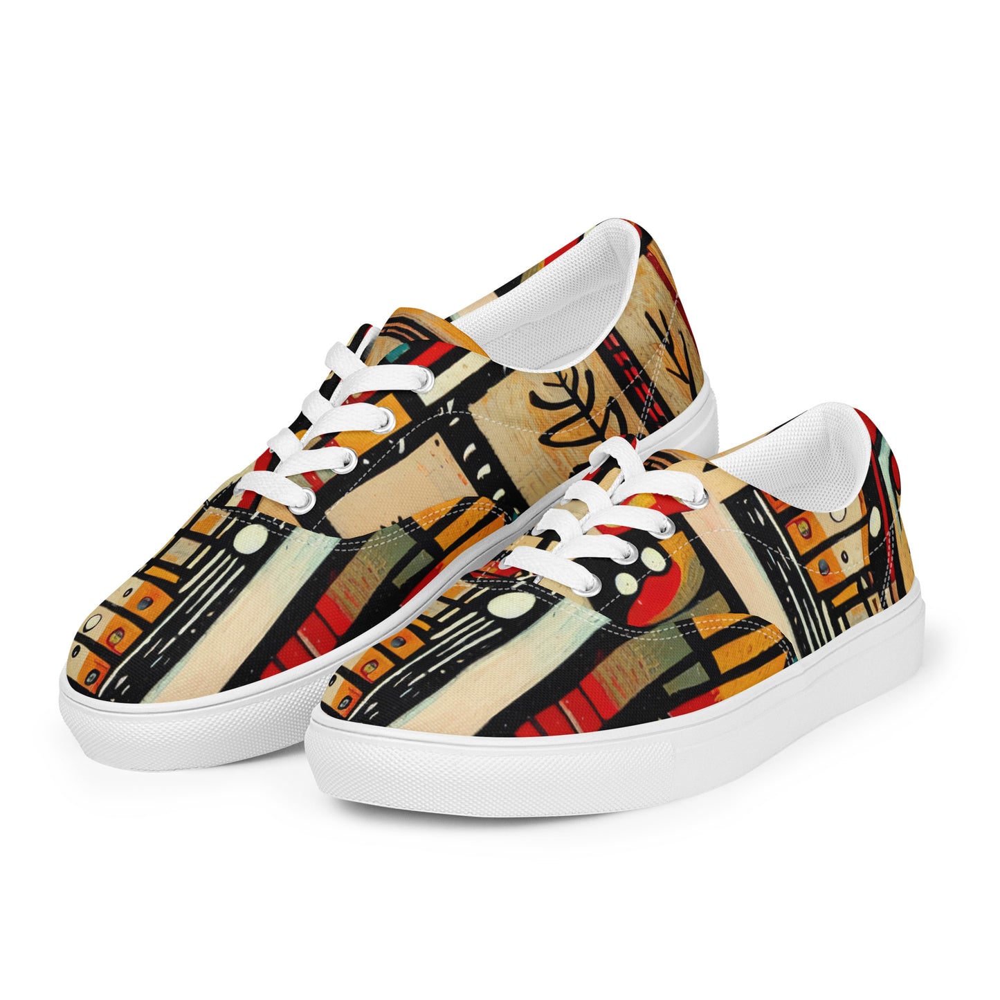 DMV 0839 Retro Art Women’s lace-up canvas shoes