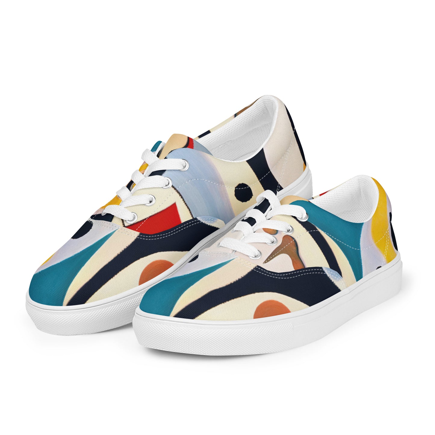 DMV 2089 Retro Art Women’s lace-up canvas shoes