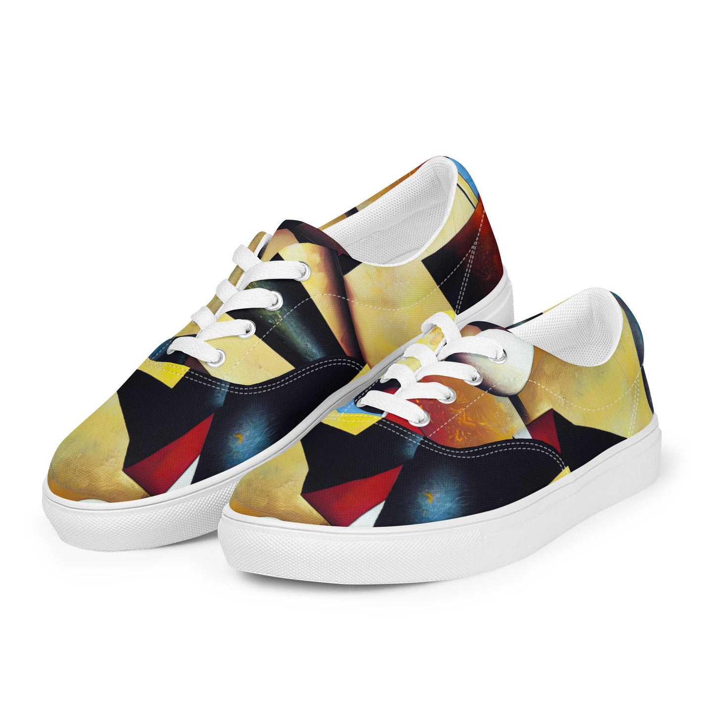 DMV 2040 Retro Art Women’s lace-up canvas shoes