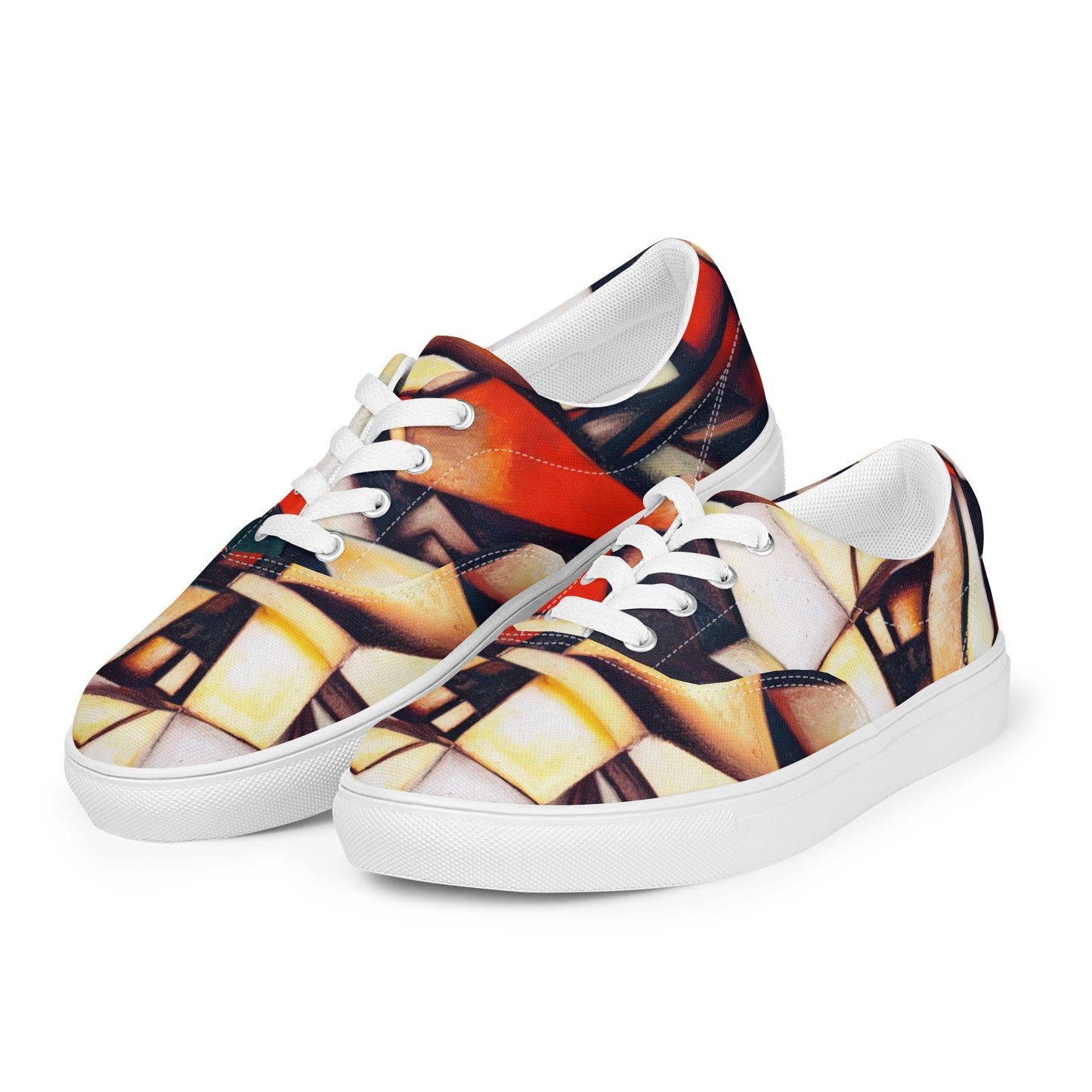 DMV 0680 Abstract Art Women’s lace-up canvas shoes