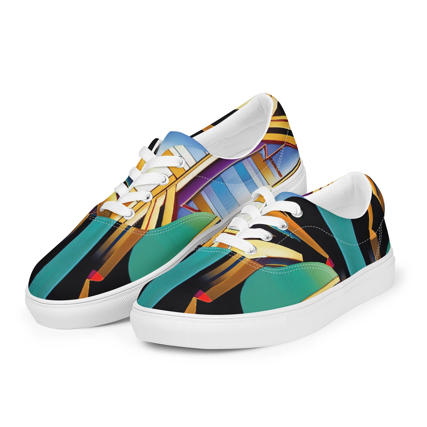 DMV 0438 Retro Art Women’s lace-up canvas shoes