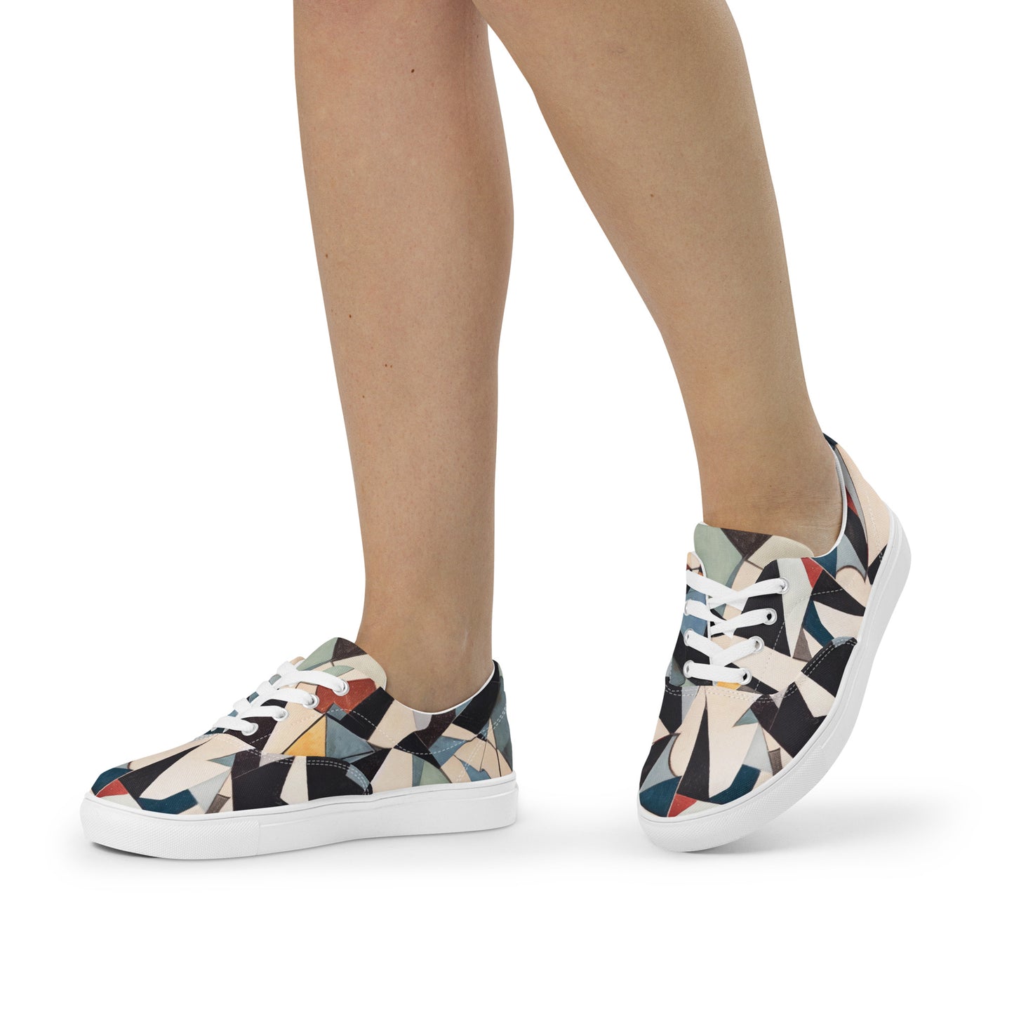 DMV 0047 Abstract Art Women’s lace-up canvas shoes