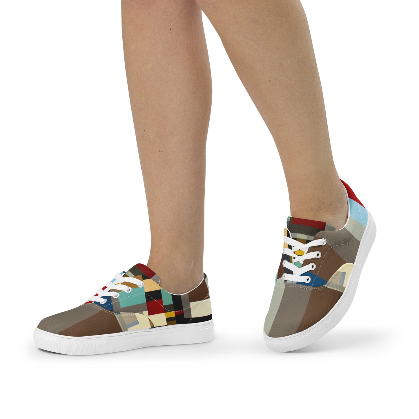 DMV 0008 Abstract Art Women’s lace-up canvas shoes