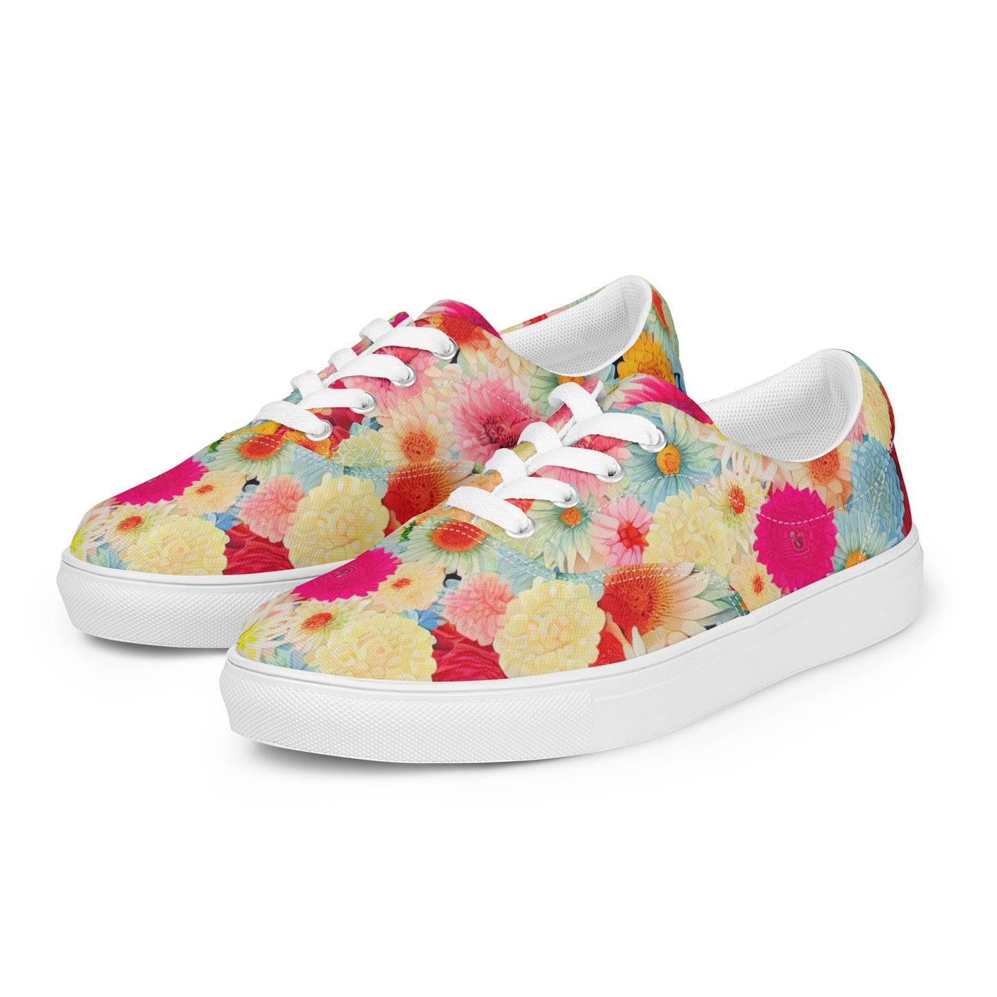 DMV 0106 Floral Women’s lace-up canvas shoes