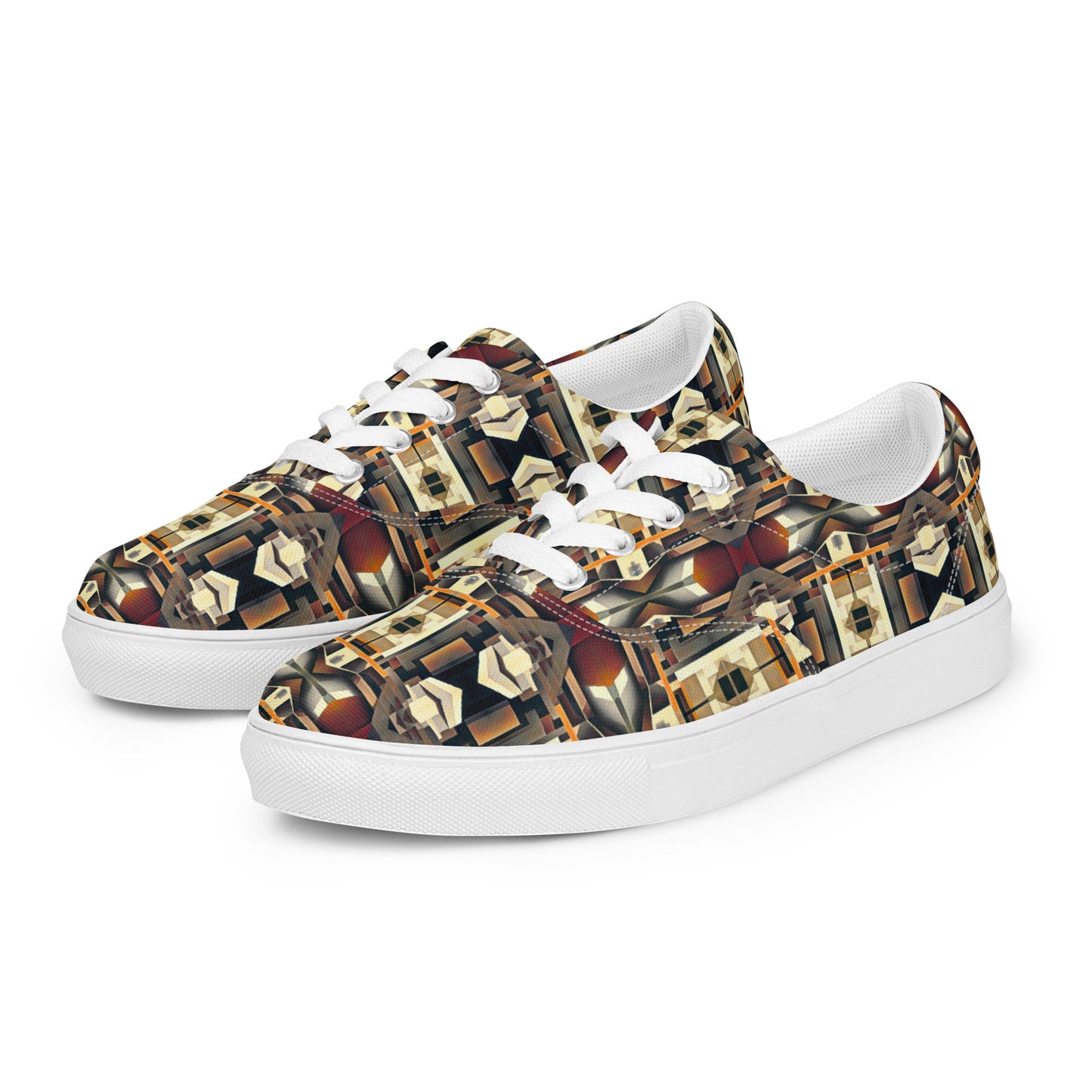 DMV 0247 Geo Boho Women’s lace-up canvas shoes