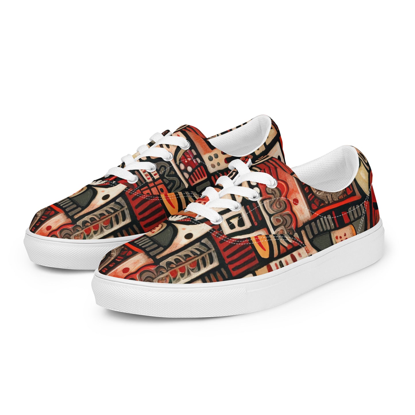 DMV 0107 Retro Art Women’s lace-up canvas shoes