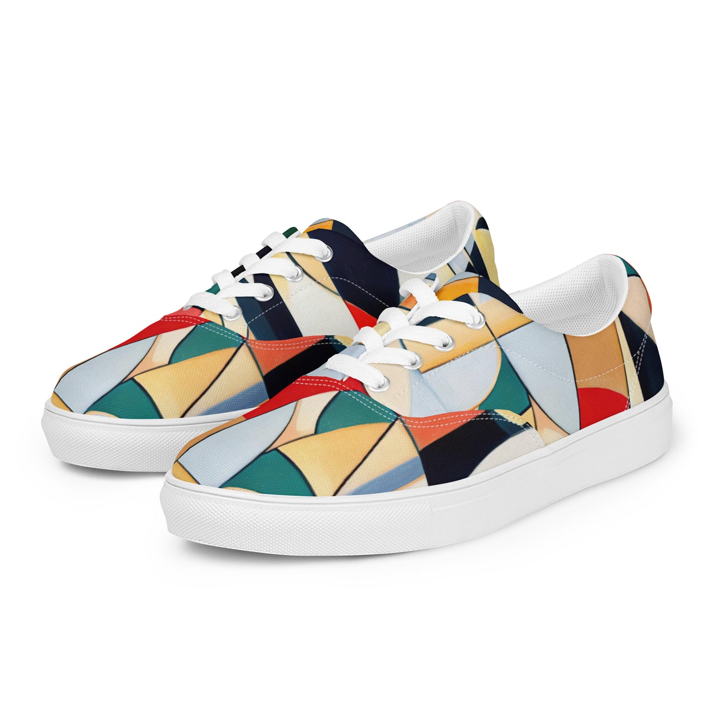 DMV 0144 Abstract Art Women’s lace-up canvas shoes