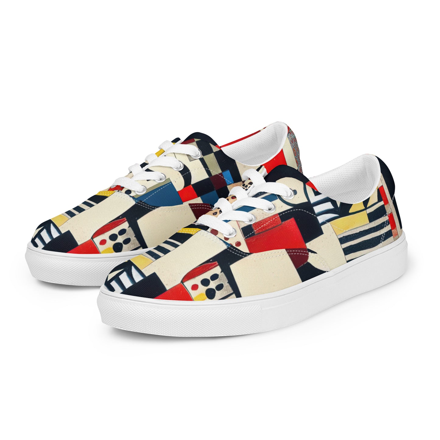 DMV 0141 Retro Art Women’s lace-up canvas shoes