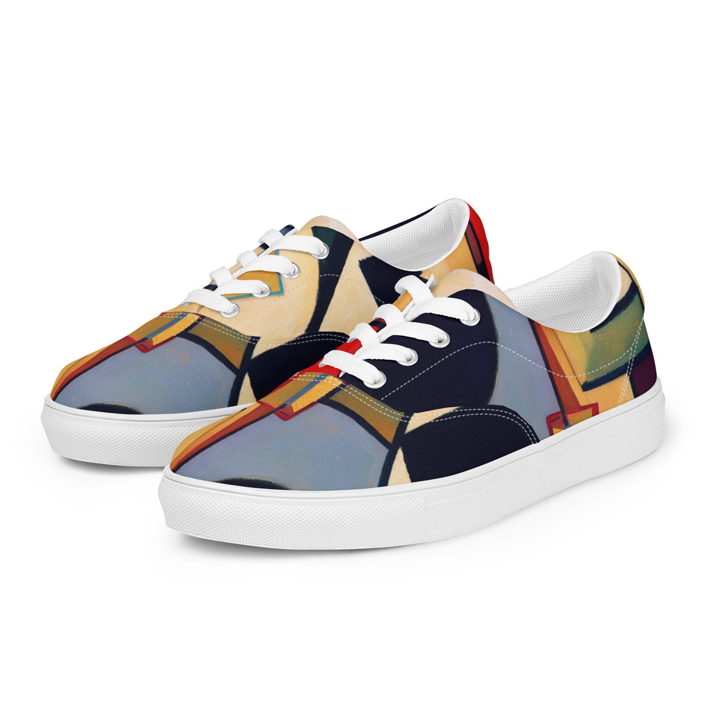 DMV 0168 Abstract Art Women’s lace-up canvas shoes