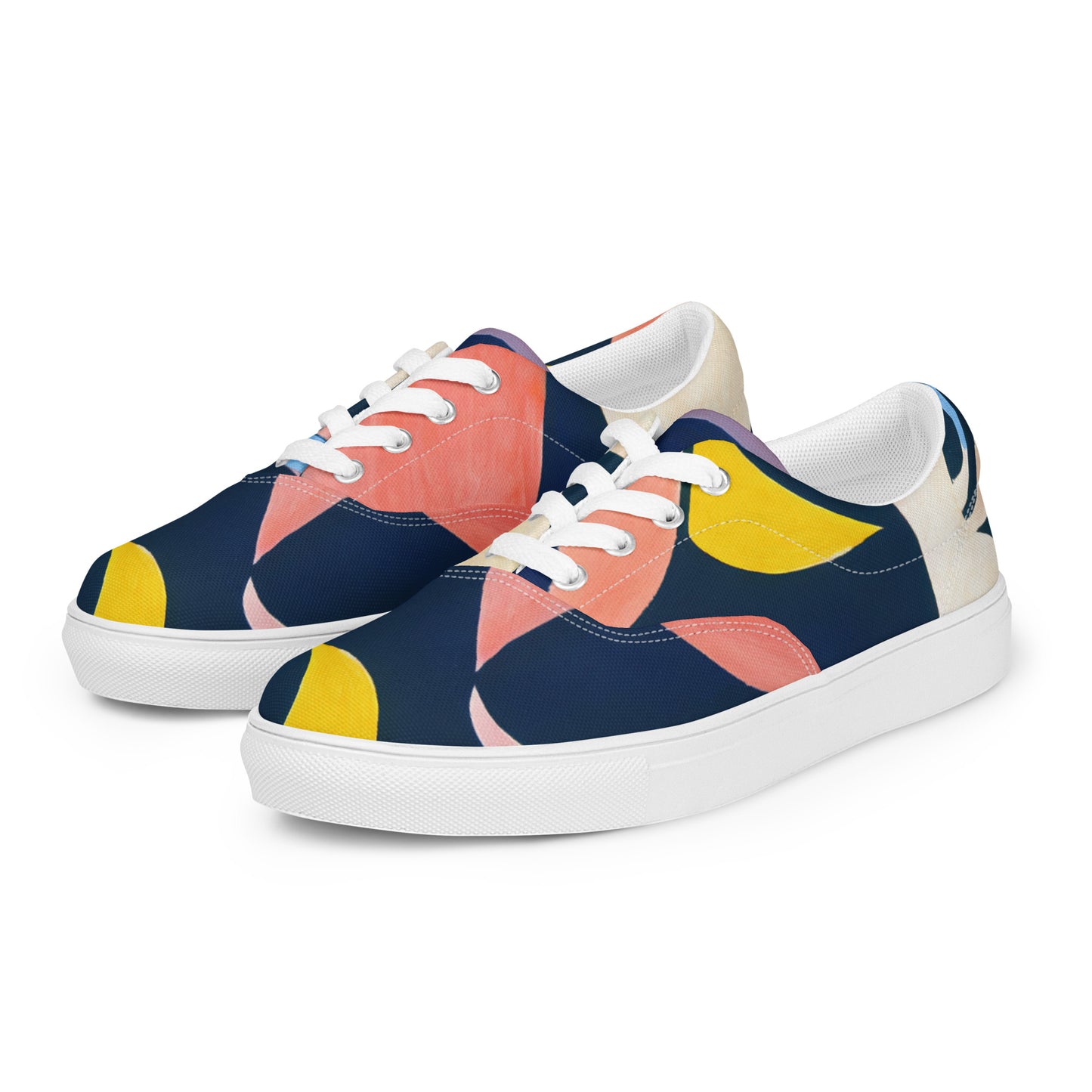 DMV 0175 Abstract Art Women’s lace-up canvas shoes