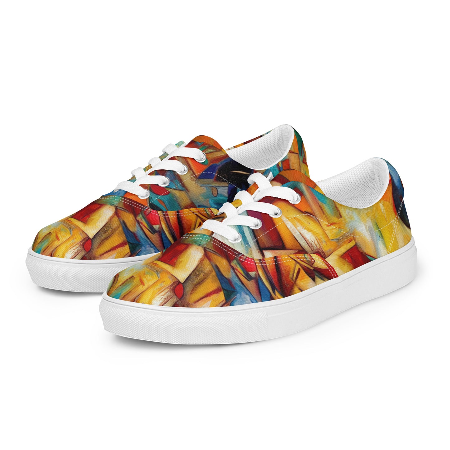 DMV 0416 Abstract Art Women’s lace-up canvas shoes