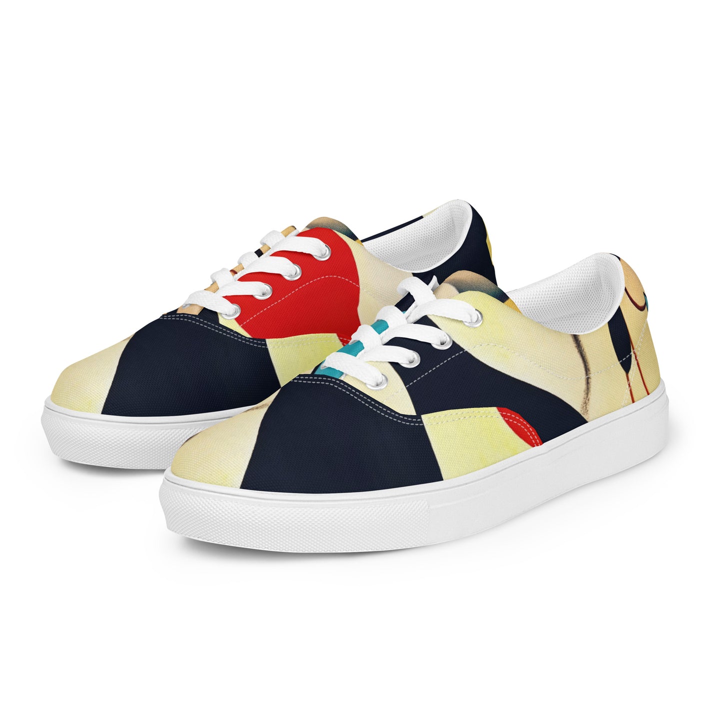 DMV 1356 Retro Art Women’s lace-up canvas shoes