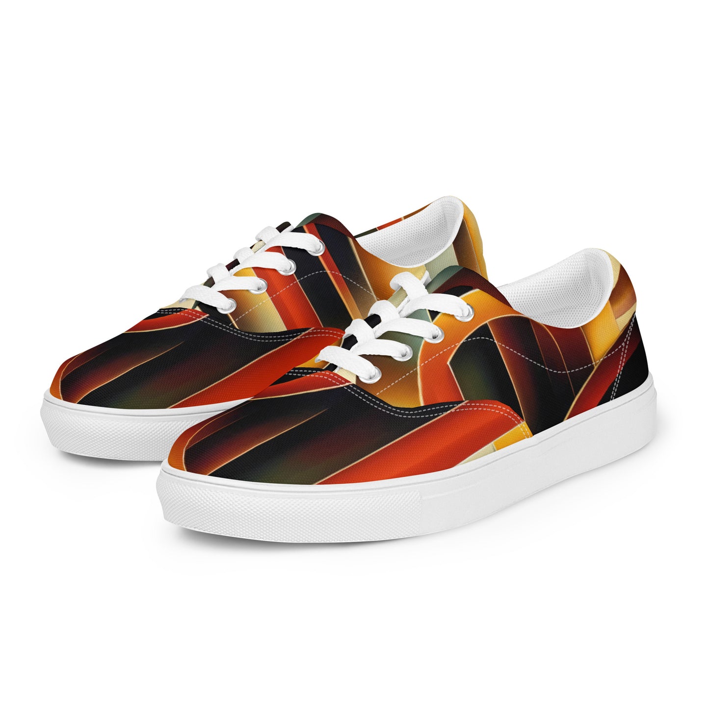 DMV 0261 Retro Art Women’s lace-up canvas shoes