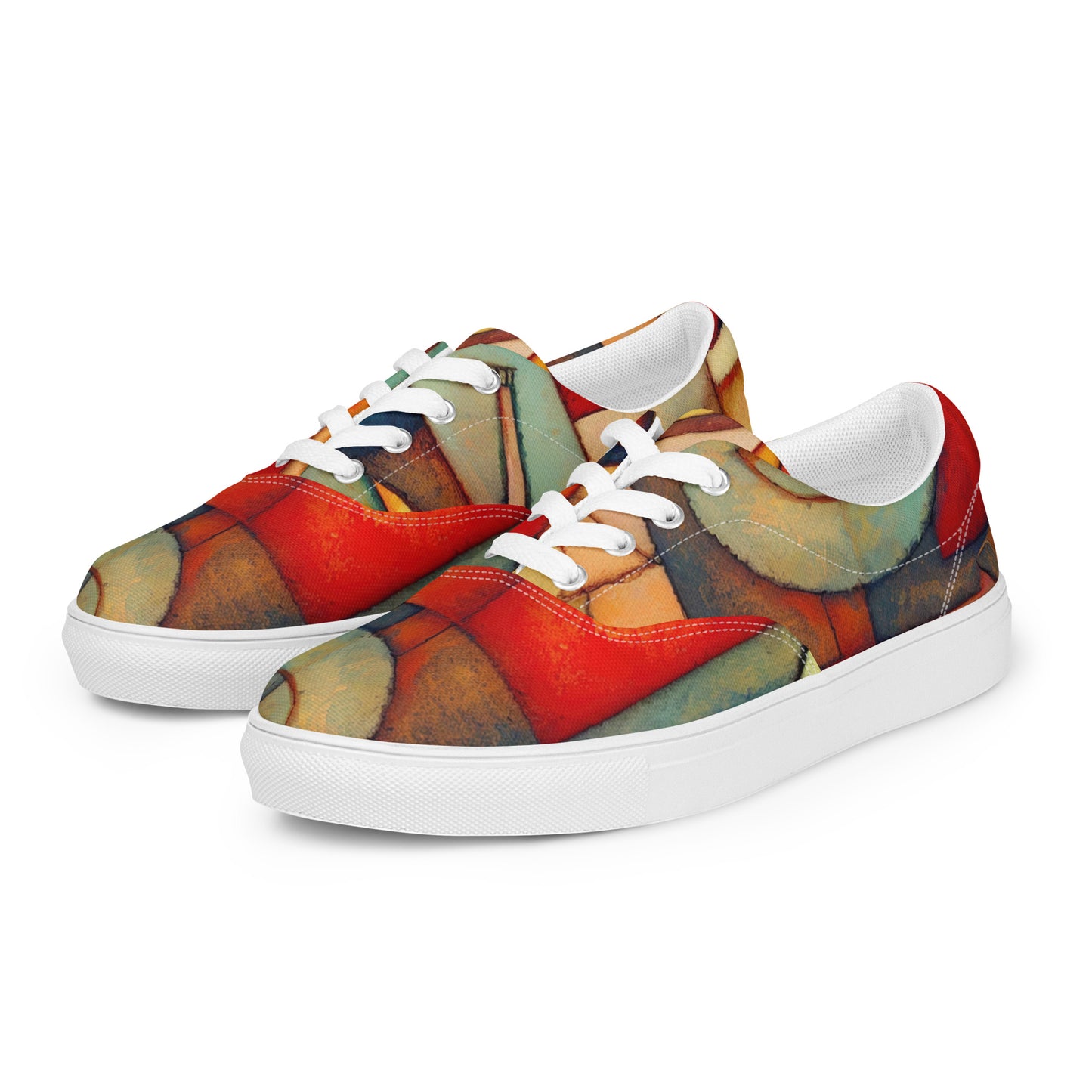 DMV 0298 Retro Art Women’s lace-up canvas shoes