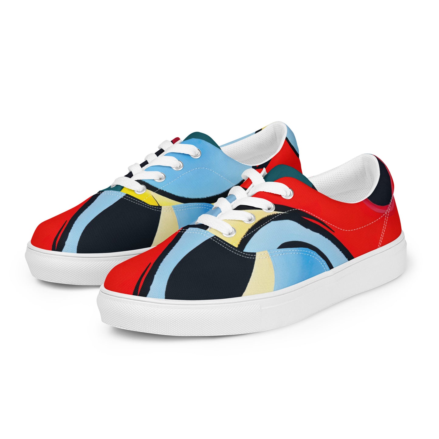 DMV 0958 Retro Art Women’s lace-up canvas shoes