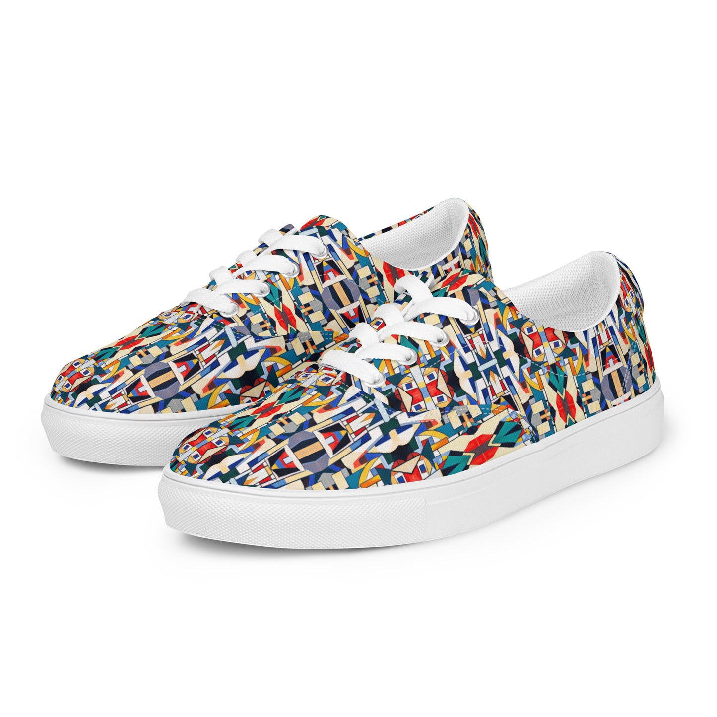 DMV 2086 Geo Boho Women’s lace-up canvas shoes