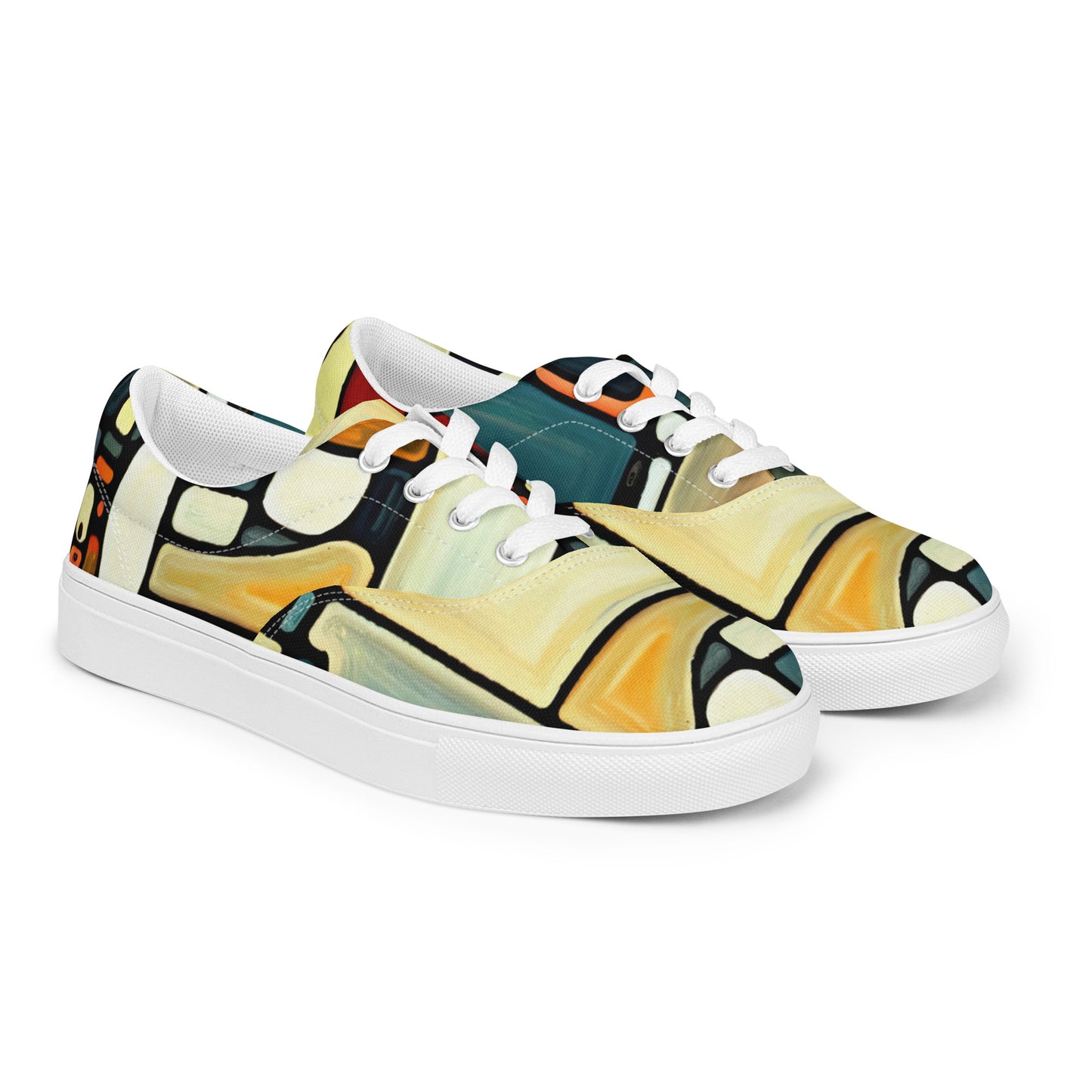 DMV 0117 Abstract Art Women’s lace-up canvas shoes